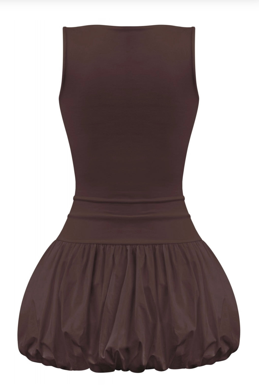 Franchesca Bubble Mini Dress (Chocolate)