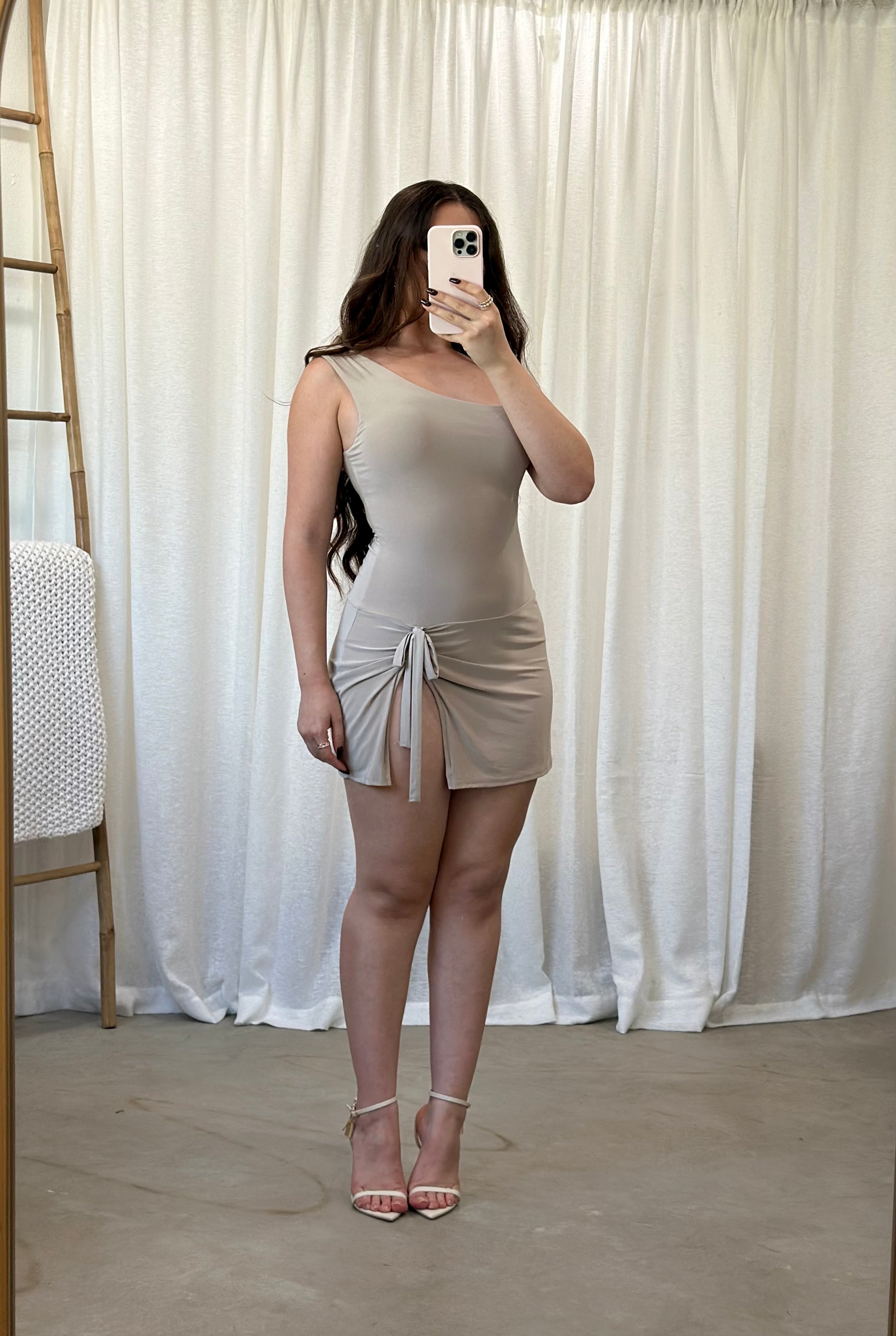 leg slit mini dress Extreme Cut Out Beaded Detail Split Leg Mini Bodycon Dress In Plum | EGO US