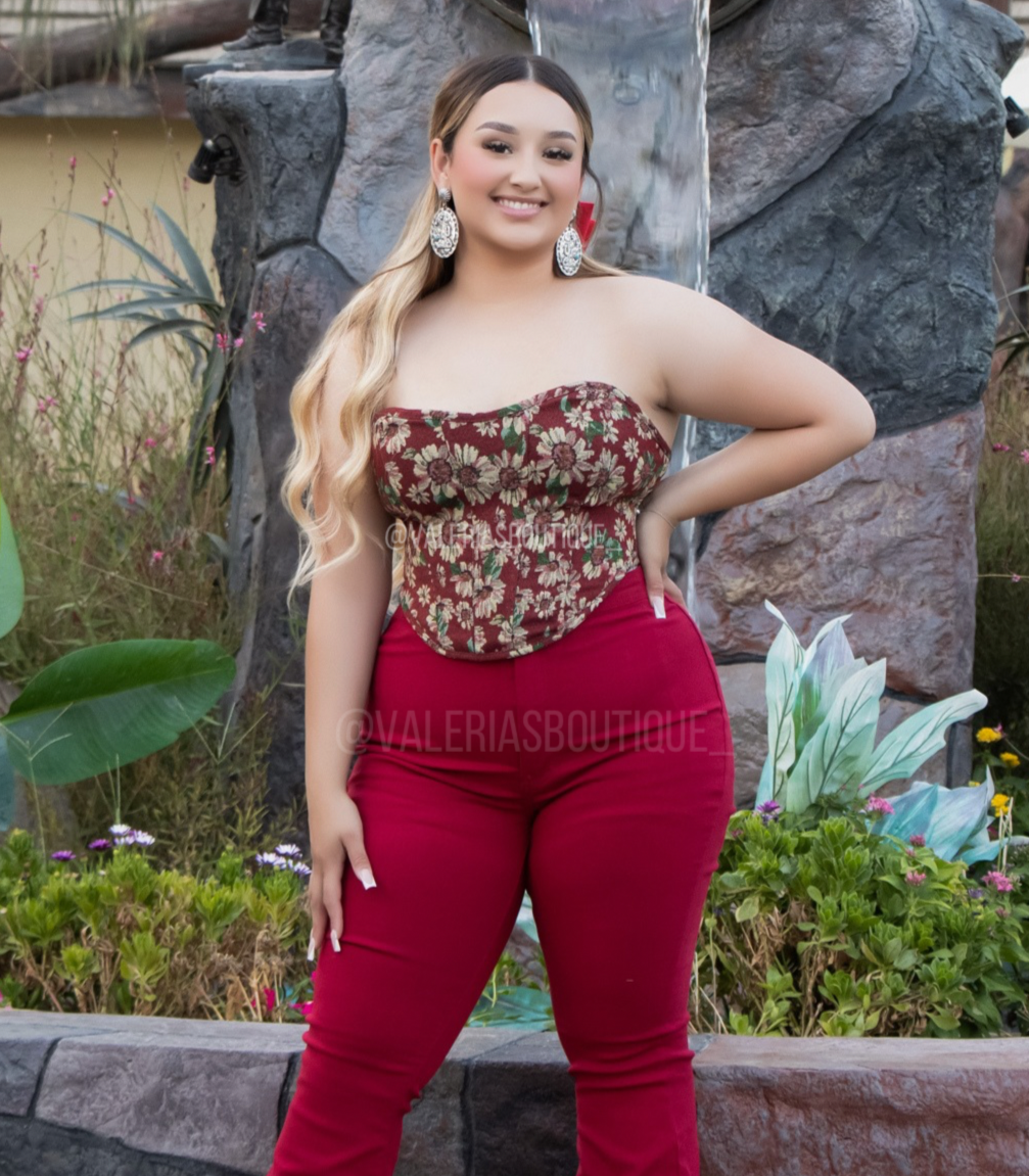 Auburn Sunflower Corset Top