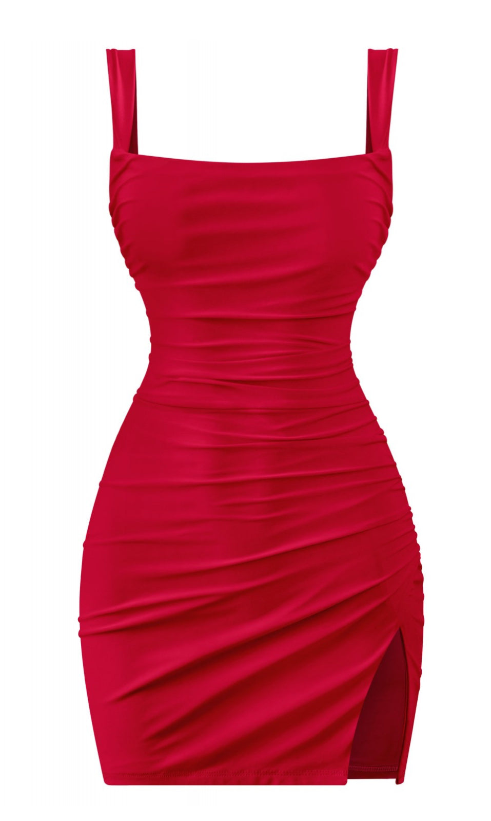 Naylea Slip Square Neck Mini Dress (Red)