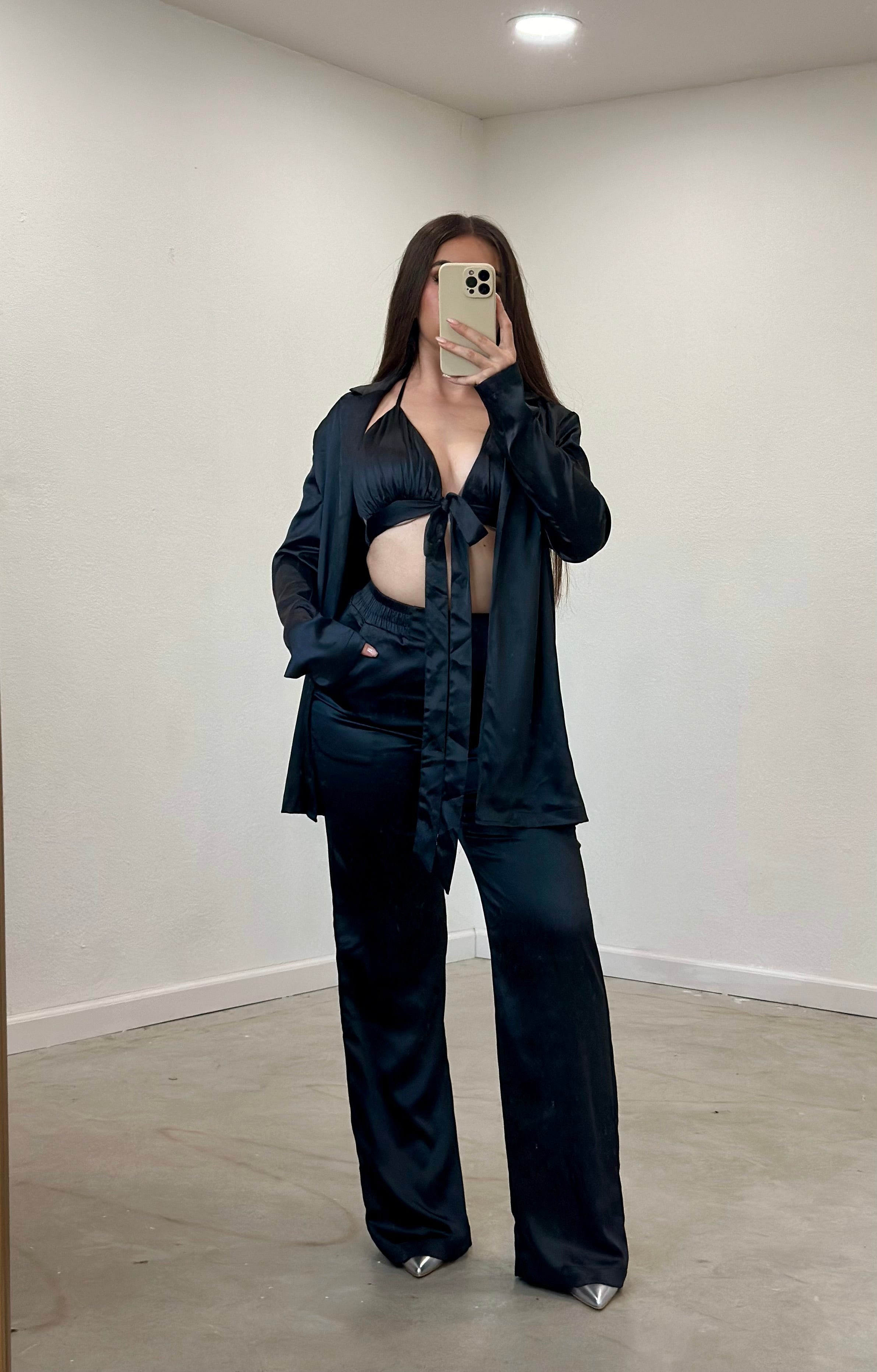 Valencia Satin 3 Piece Set (Black)