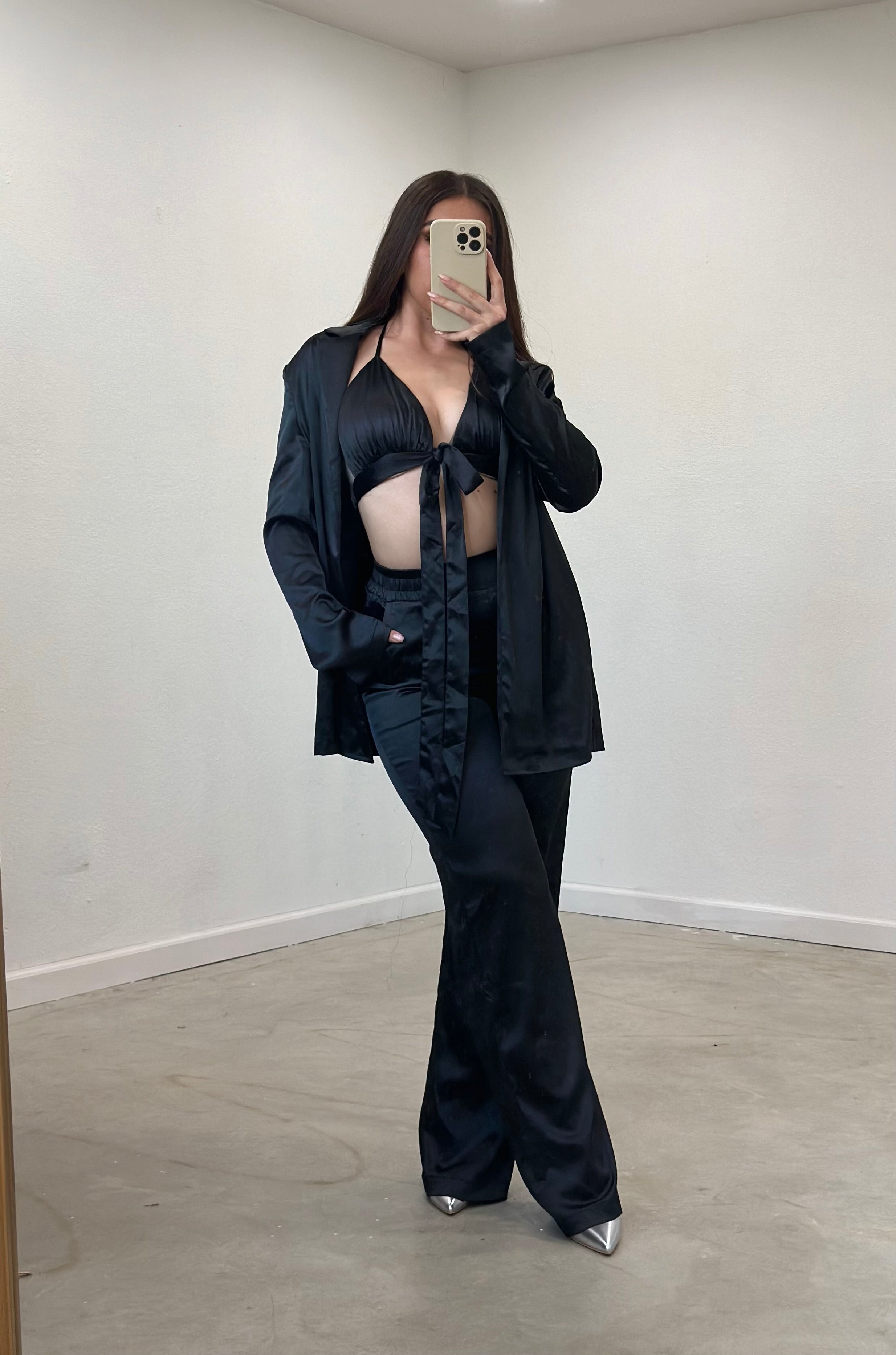 Valencia Satin 3 Piece Set (Black)