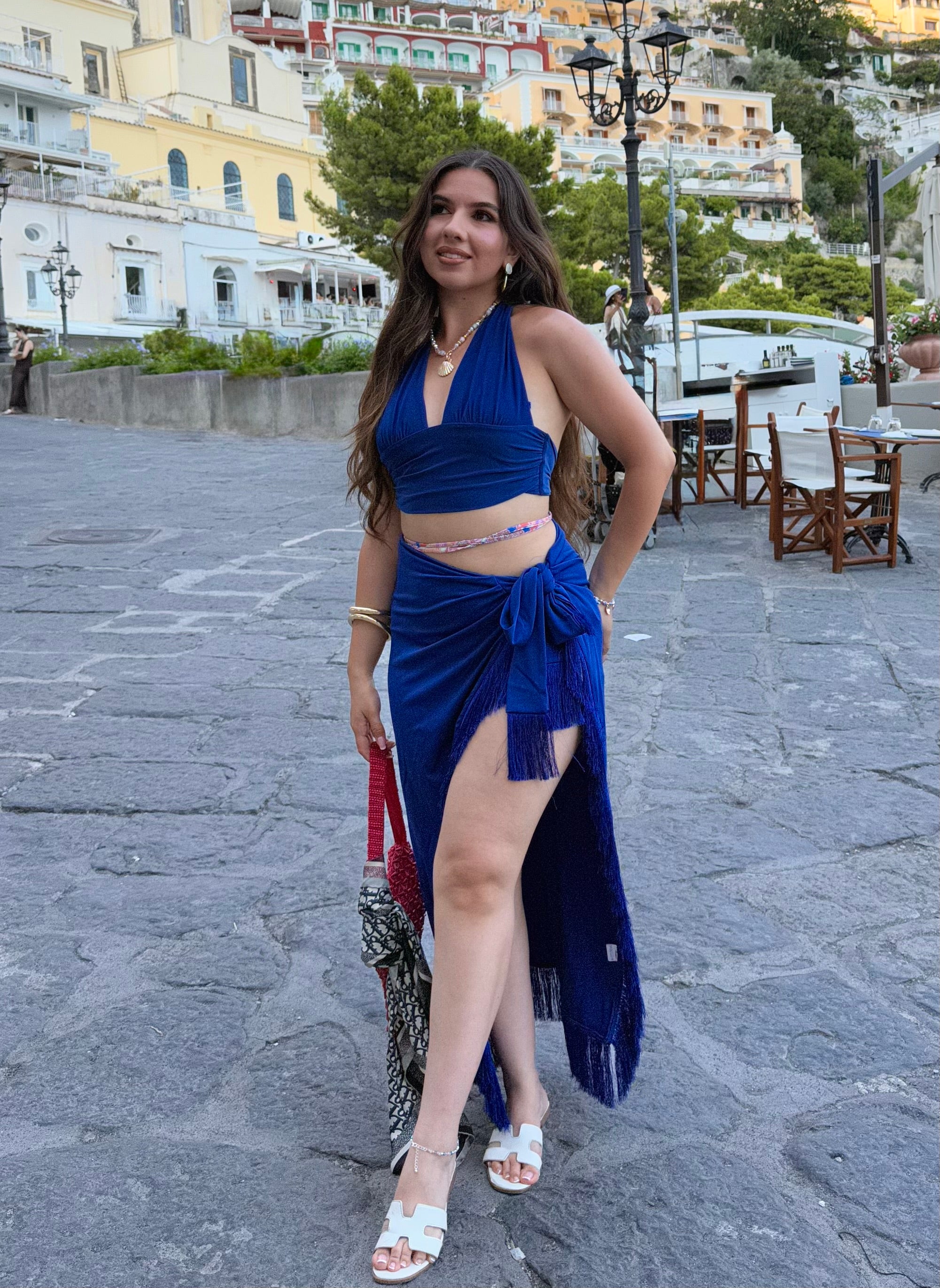 Naylea Halter Plunge Crop Top