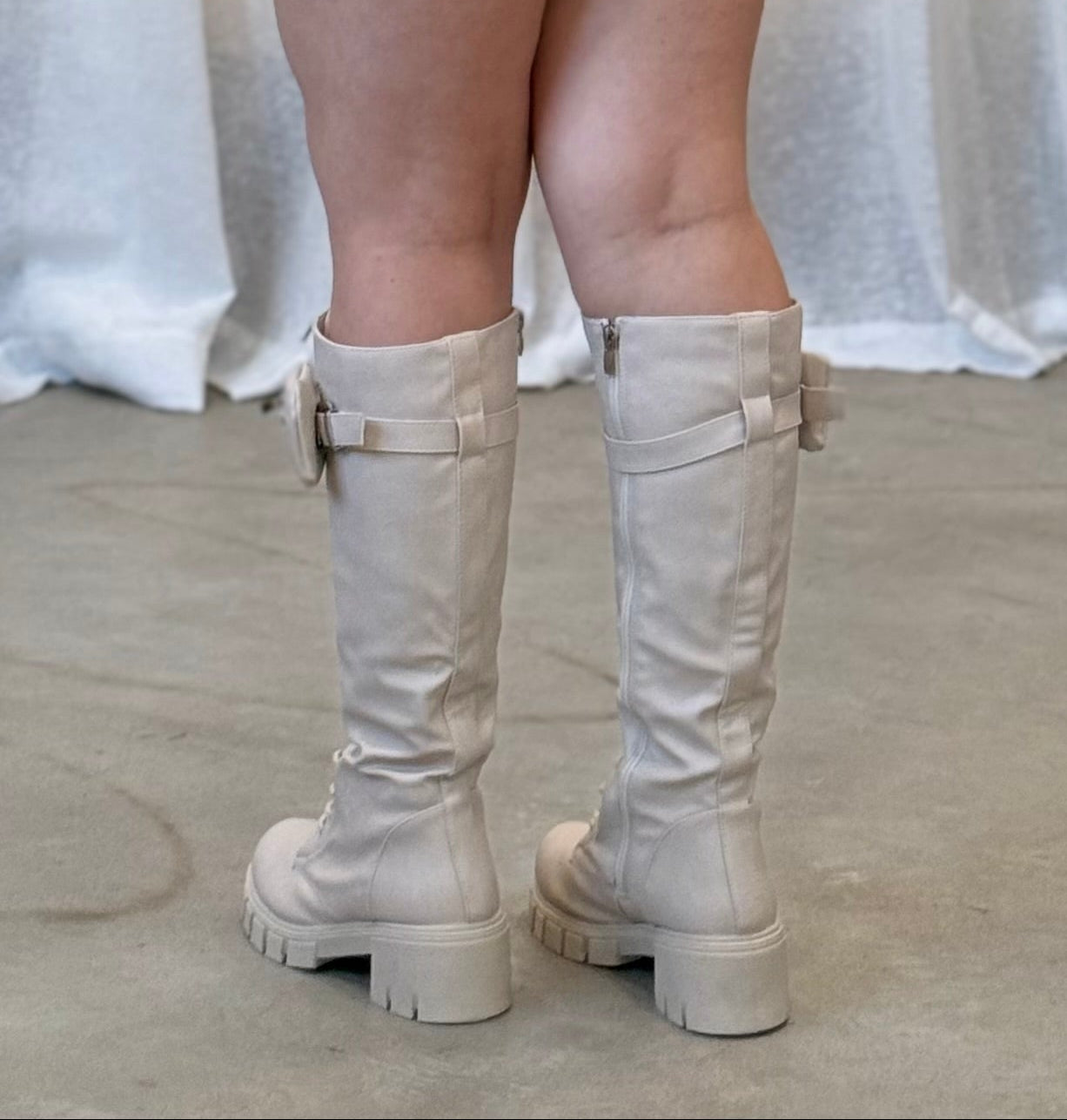 Sloane Under The Knee Combat Boots