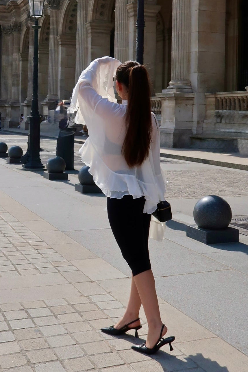 Marseille Ruffle Cascading Blouse