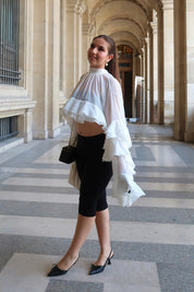 Marseille Ruffle Cascading Blouse