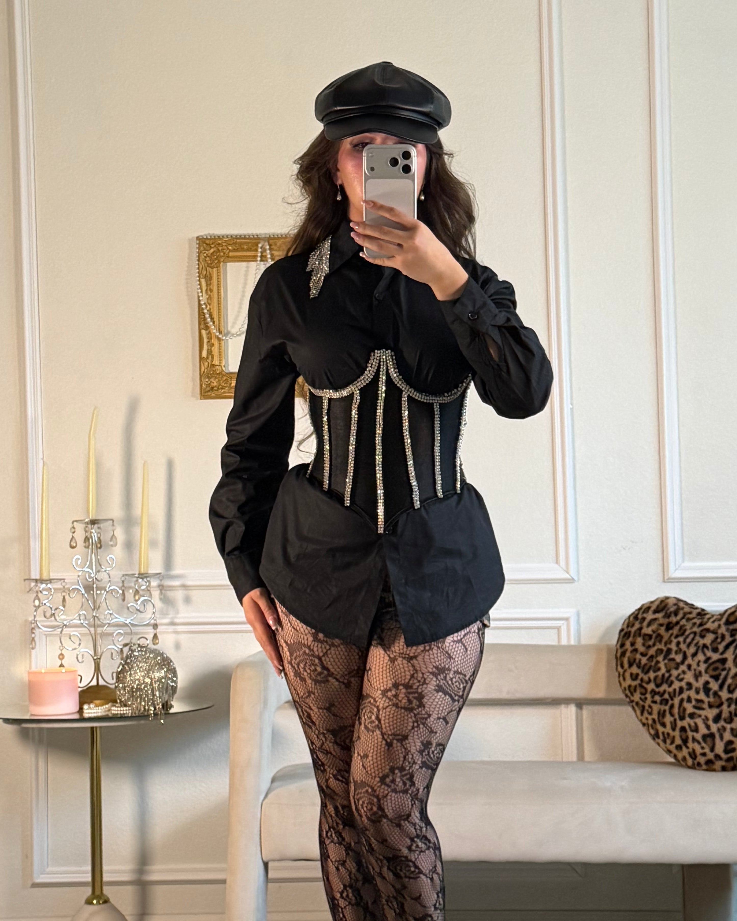 Victoriana Underbust Corset Top (Black)