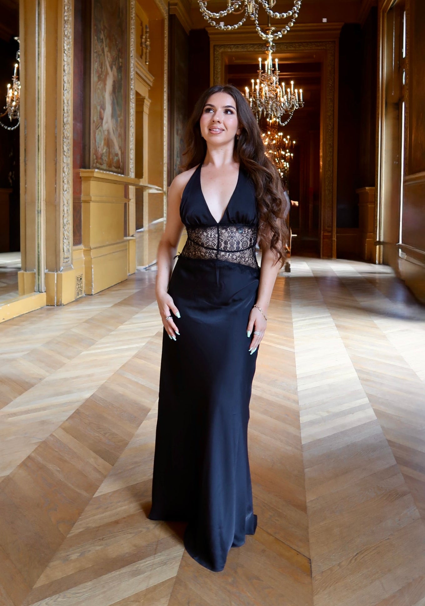 Sicilia Lace Waist Maxi Dress