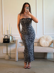 Midnight Safari Leopard Maxi Dress