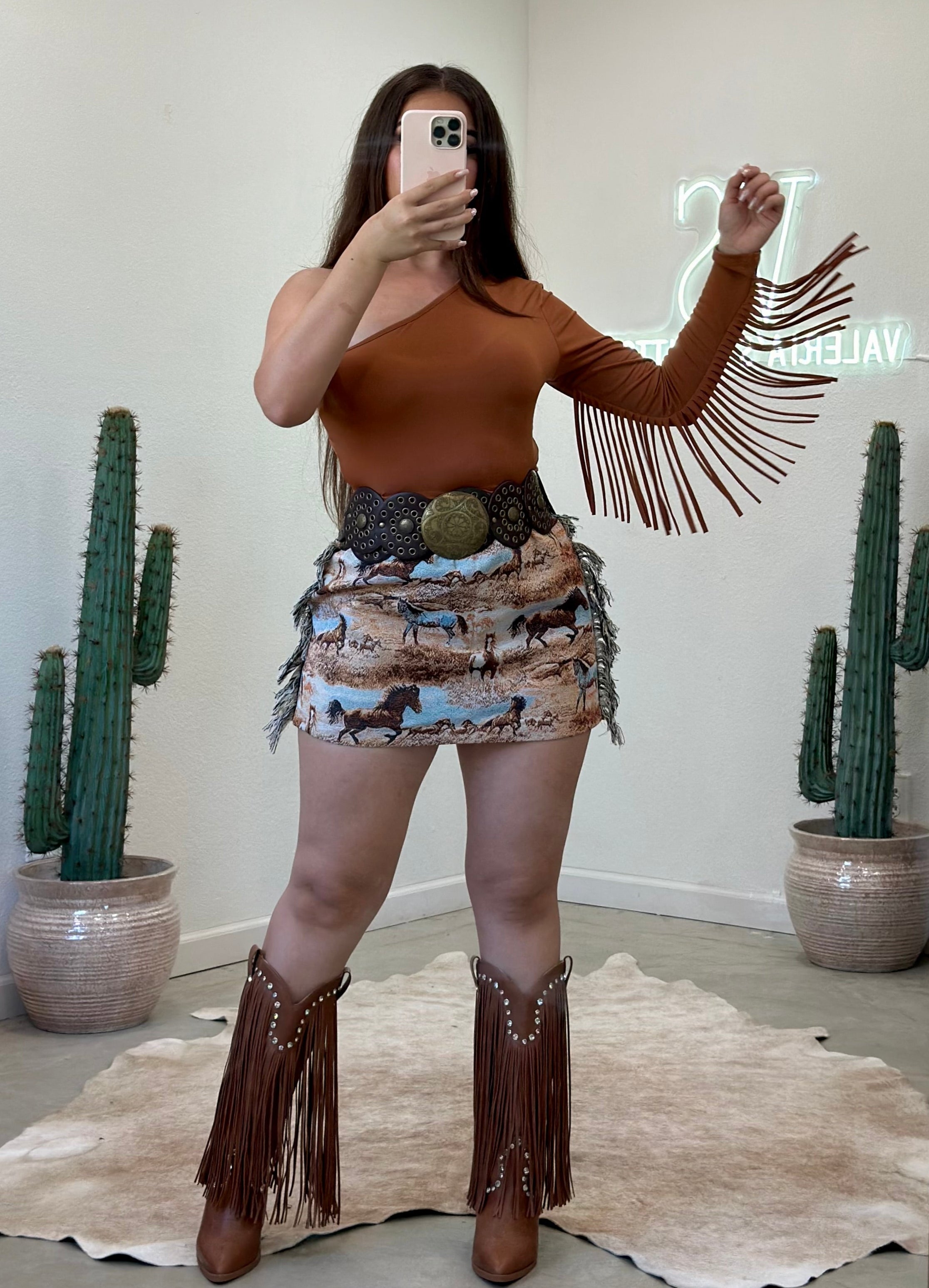 Selma Fringe Top (Camel)