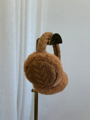 Let It Snow Knit Earmuffs (Camel)