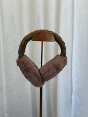 Let It Snow Knit Earmuffs (Brown)