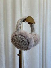 Let It Snow Knit Earmuffs (Taupe)