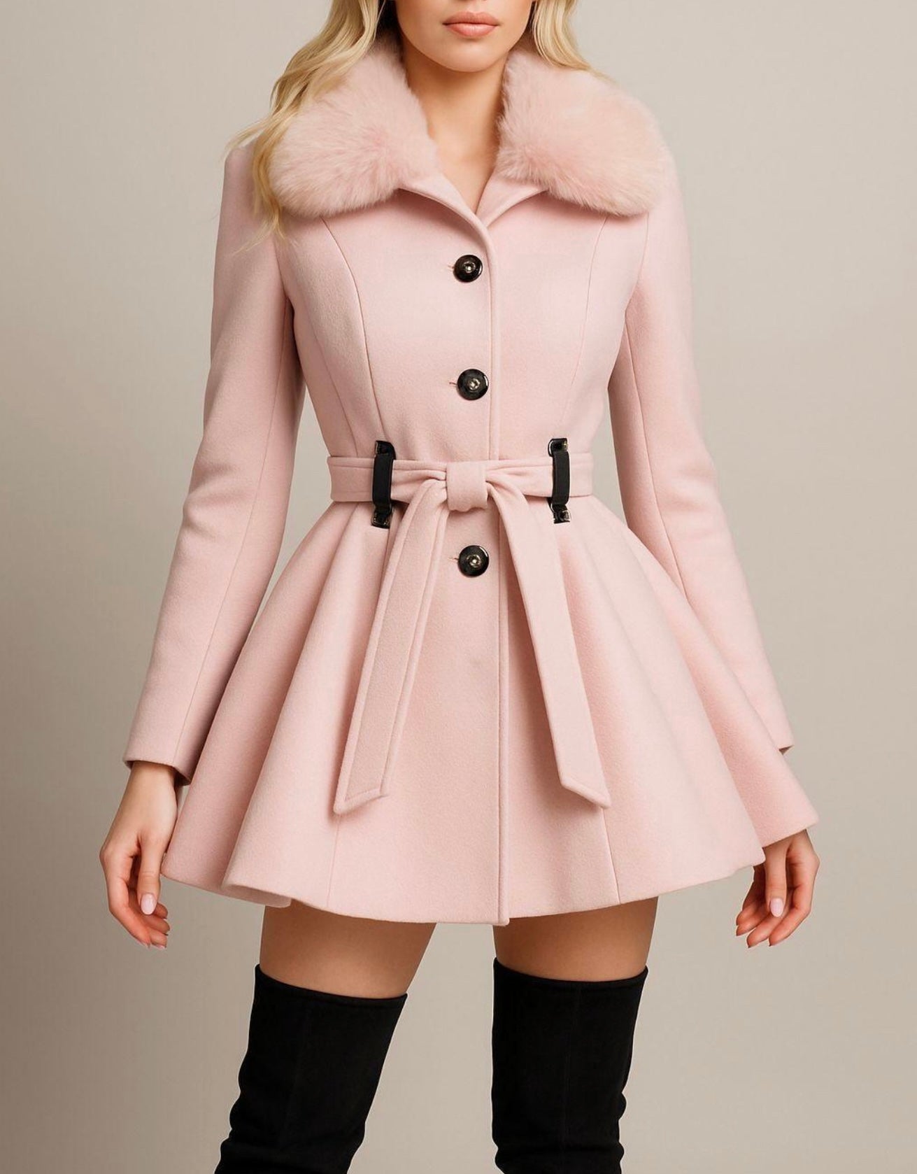 Dorothy Fit & Flare Coat (Blush)