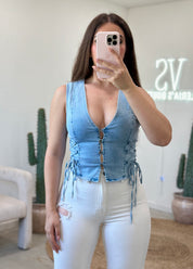 Tamara Denim Vest Top