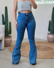 Serina Rhinestone High Rise Flare Jeans