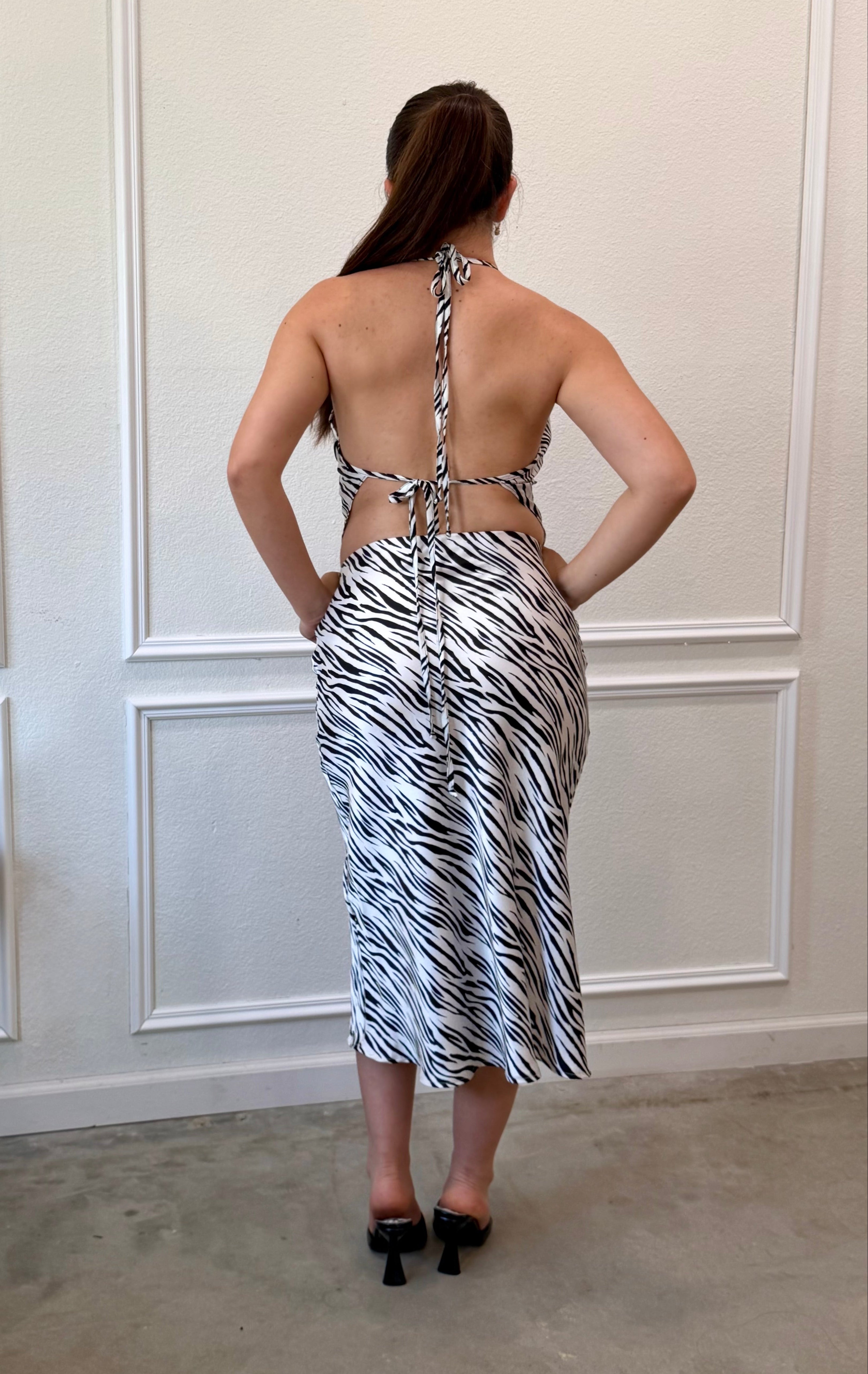 Zendaya Zebra Midi Skirt