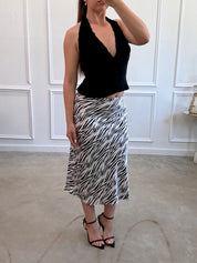 Zendaya Zebra Midi Skirt
