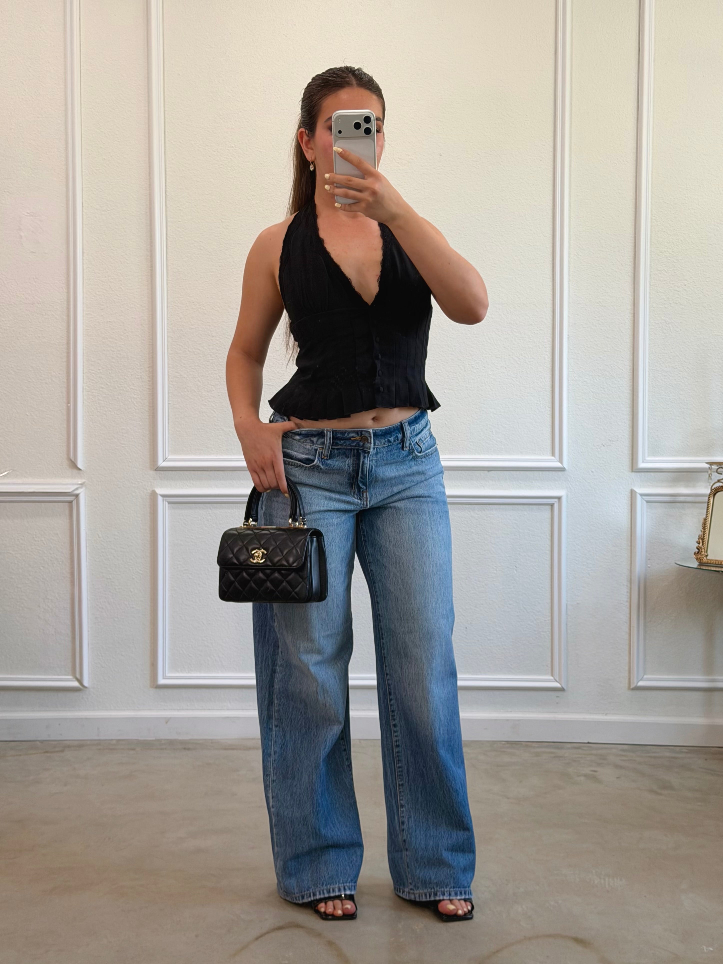 Celine Low Rise Wide Leg Jeans