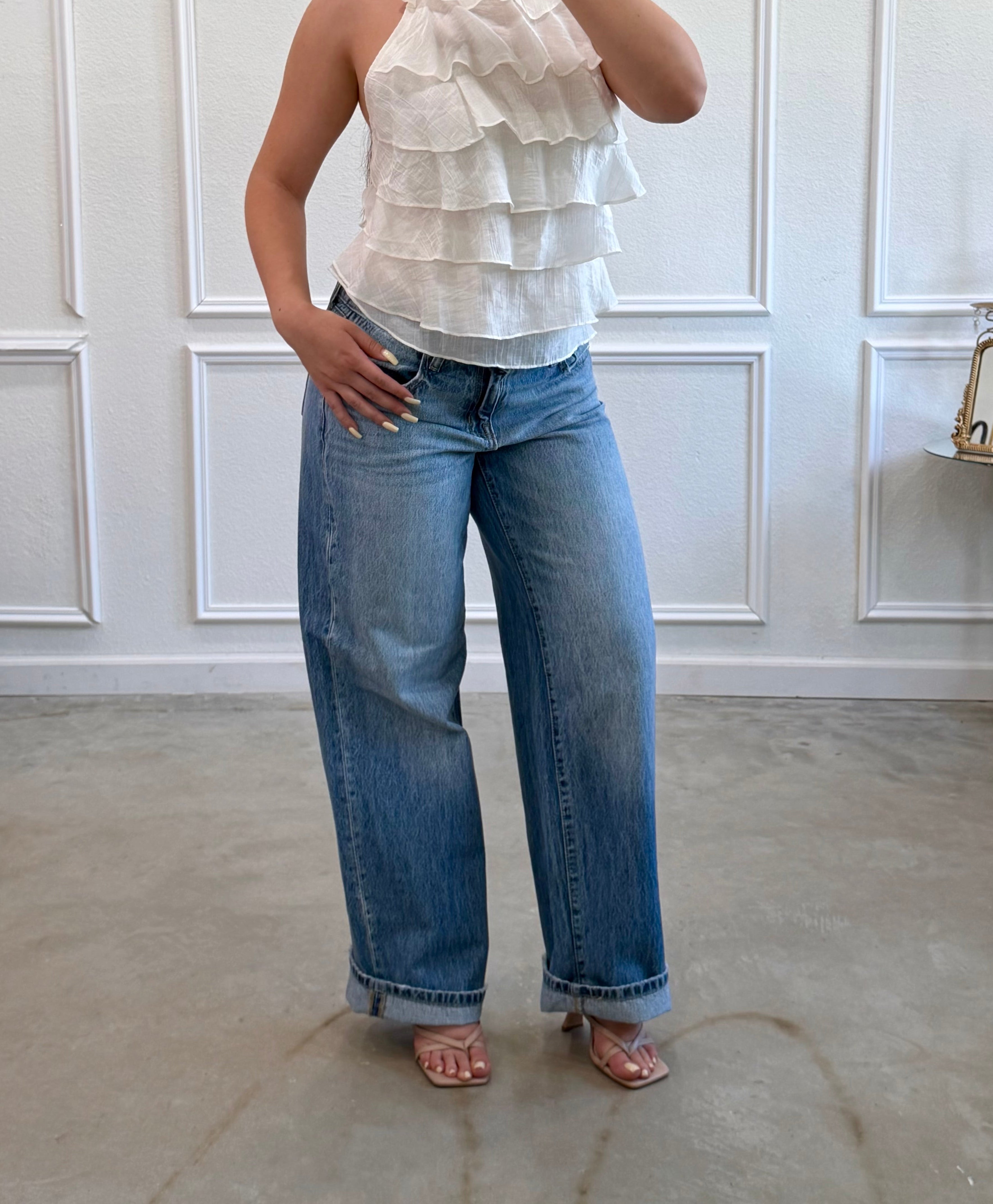 Celine Low Rise Wide Leg Jeans