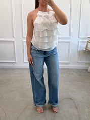 Fiorella Ruffle Top (Ivory)