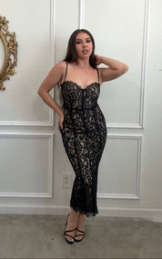 Midnight Muse Lace Midi Dress