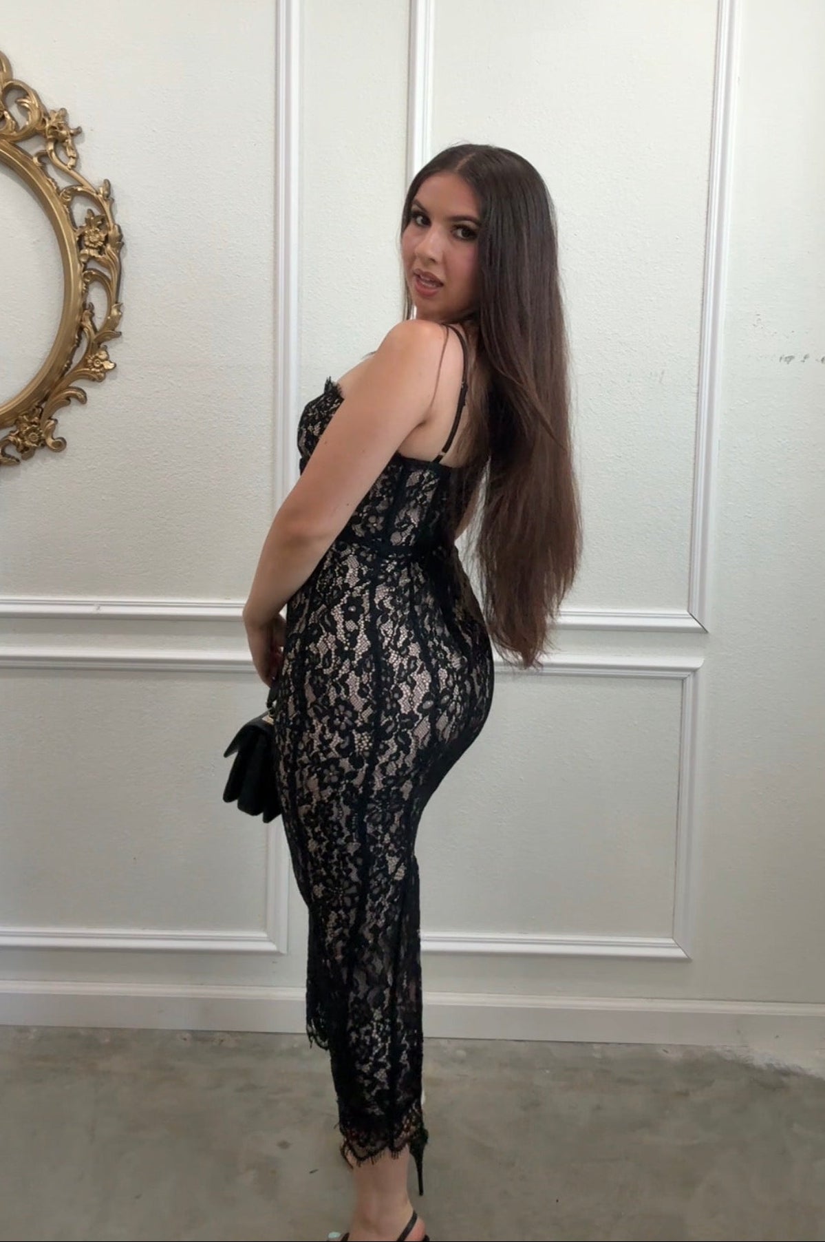 Midnight Muse Lace Midi Dress