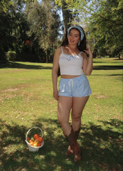 Abigail Gingham Shorts (Blue)