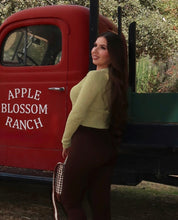 Green Apple Knit Button Up Top