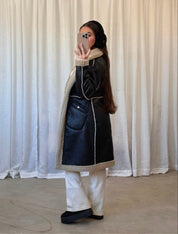 Maverick Shearling Reversible Coat (Black)