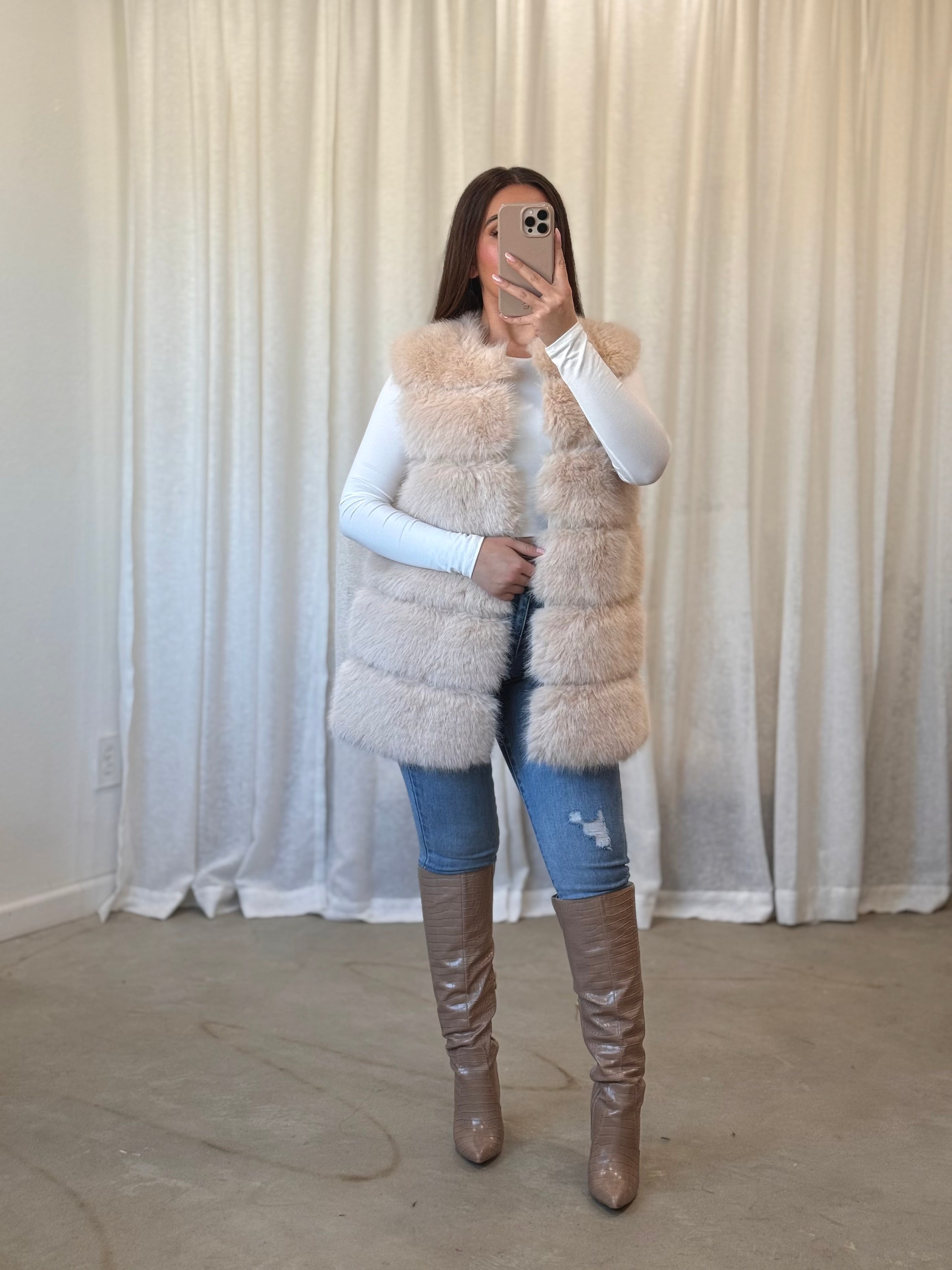 Onika Fur Vest (Beige)