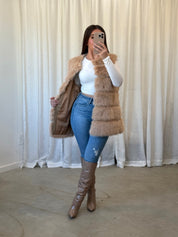 Onika Fur Vest (Camel)