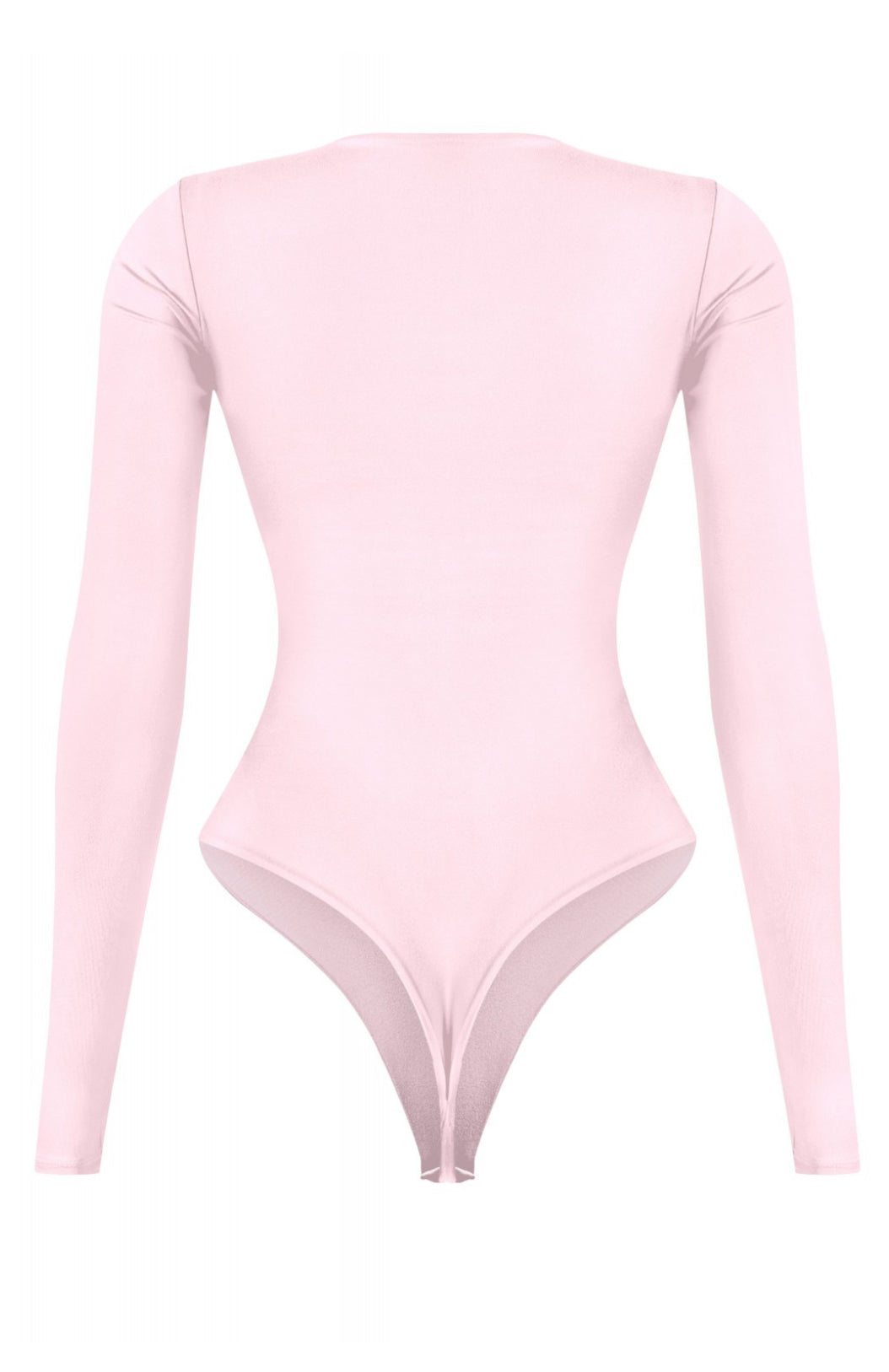 Valerie Crew Neck Long Sleeve Bodysuit (Baby Pink)