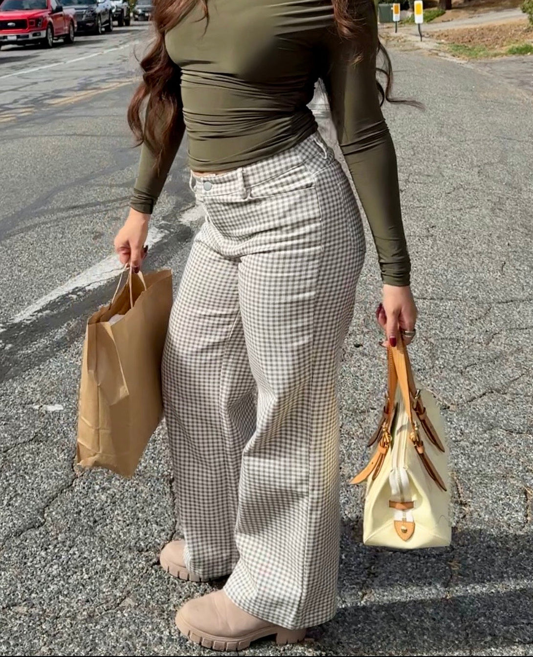 Lorelai Gingham Wide Leg Pants