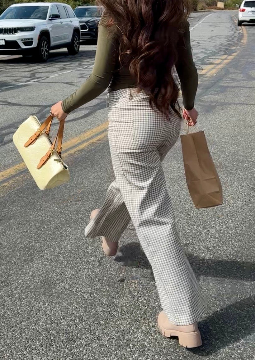 Lorelai Gingham Wide Leg Pants