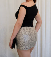 Ty Snakeskin Mini Skirt
