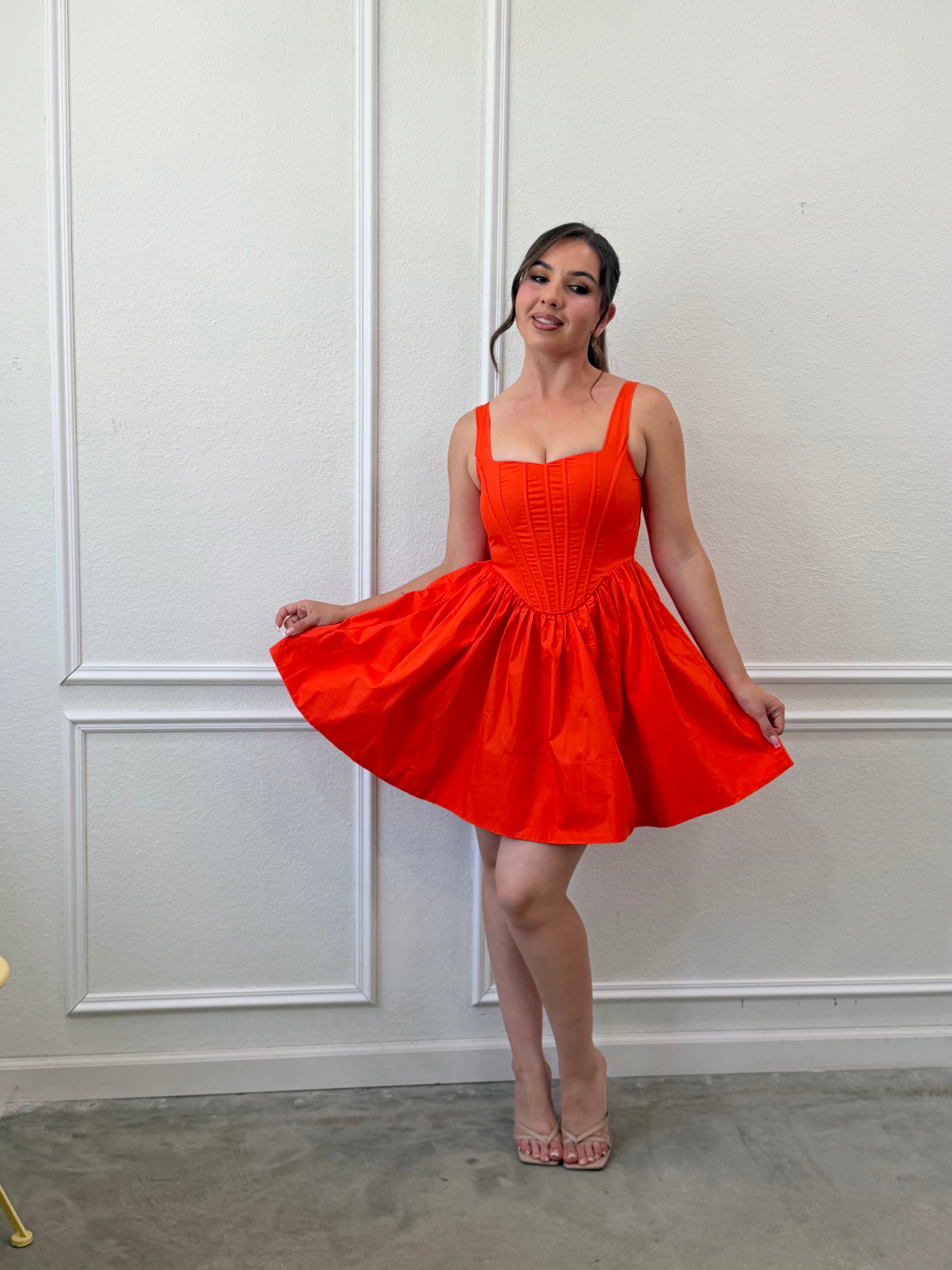 Kamila Mini Dress (Orange)