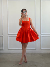 Kamila Mini Dress (Orange)