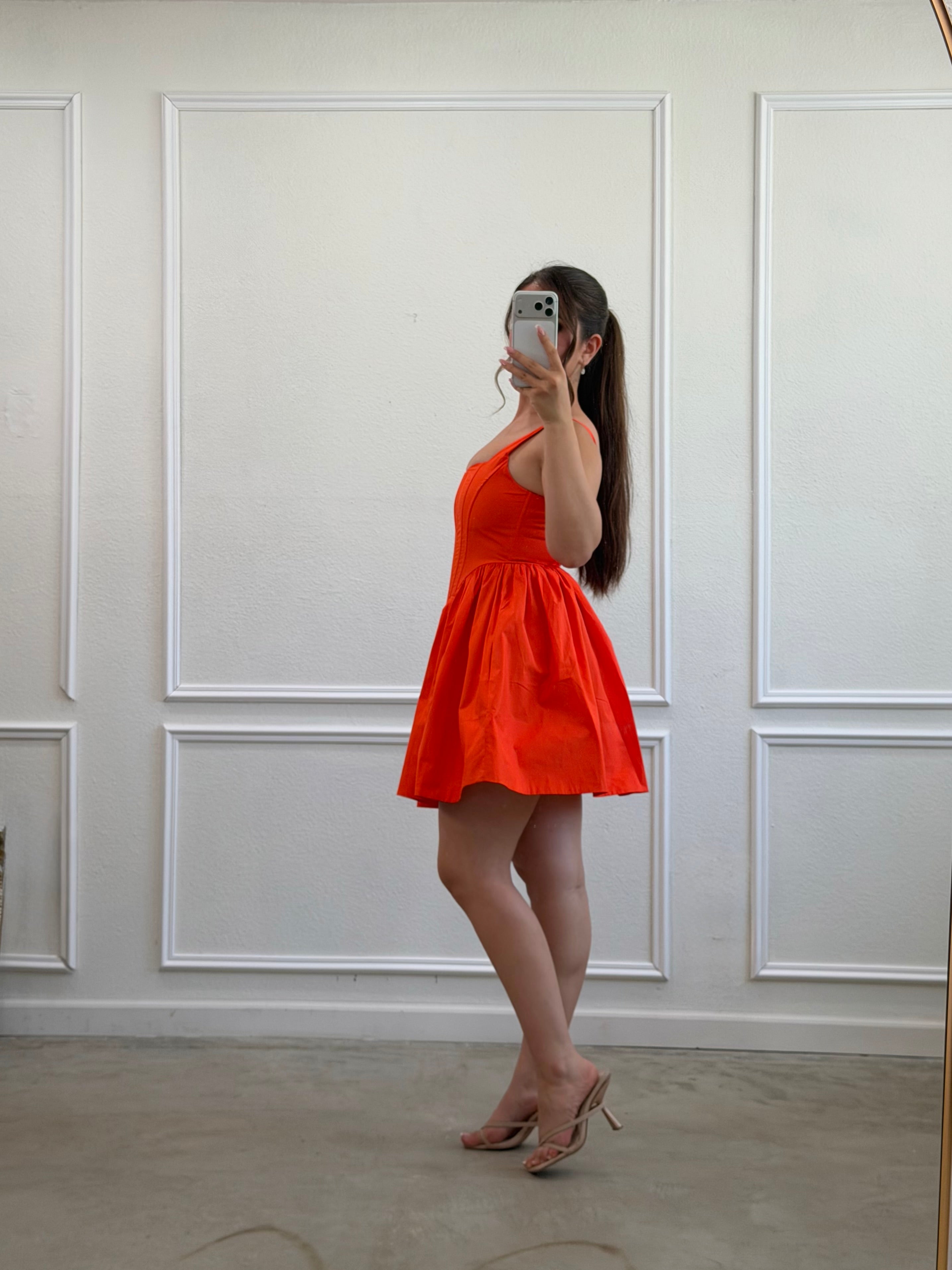 Kamila Mini Dress (Orange)