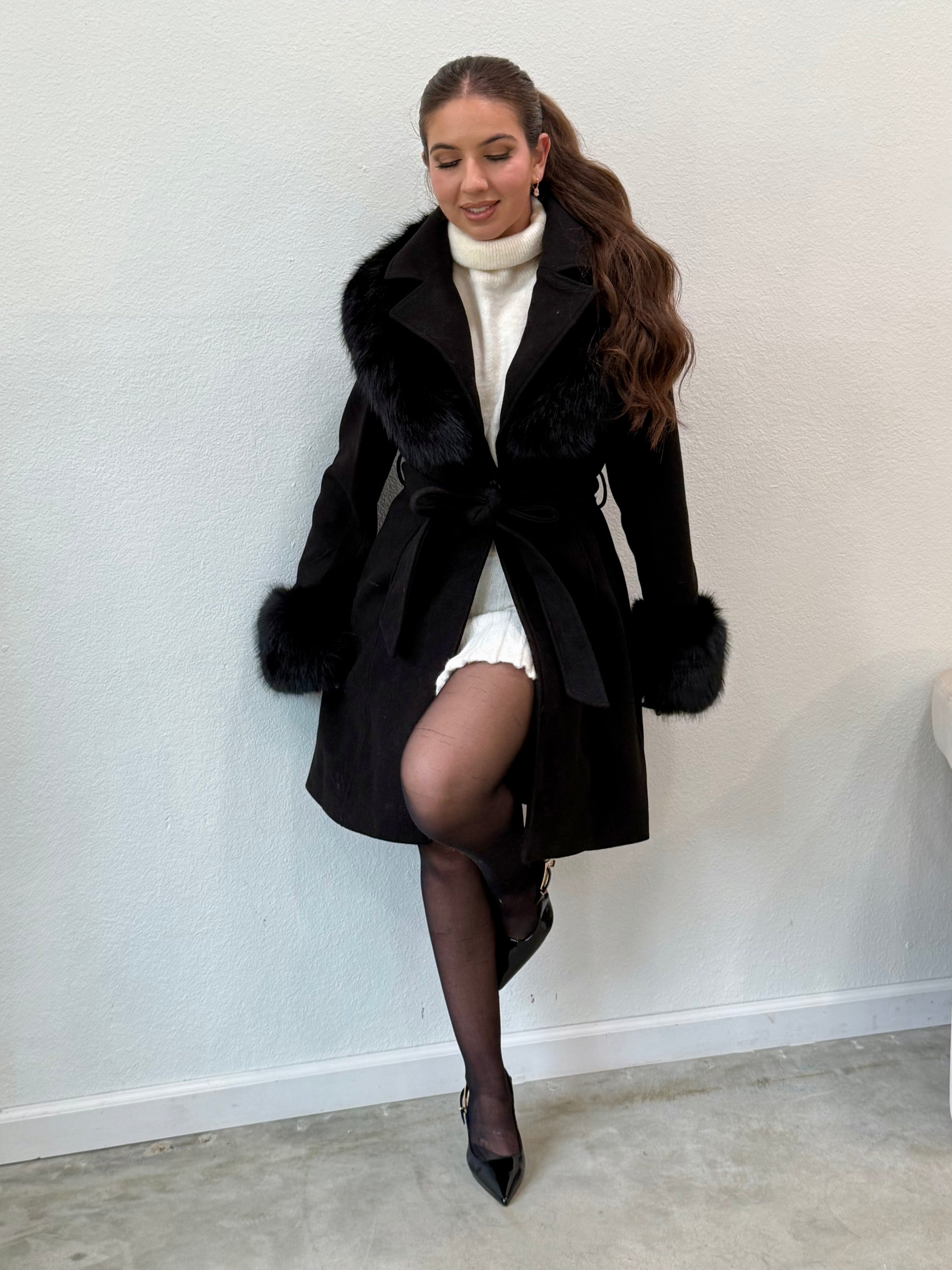 Edna Fur Trim Coat
