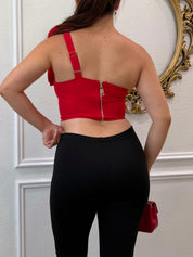 Gardenia One Shoulder Top (Red)