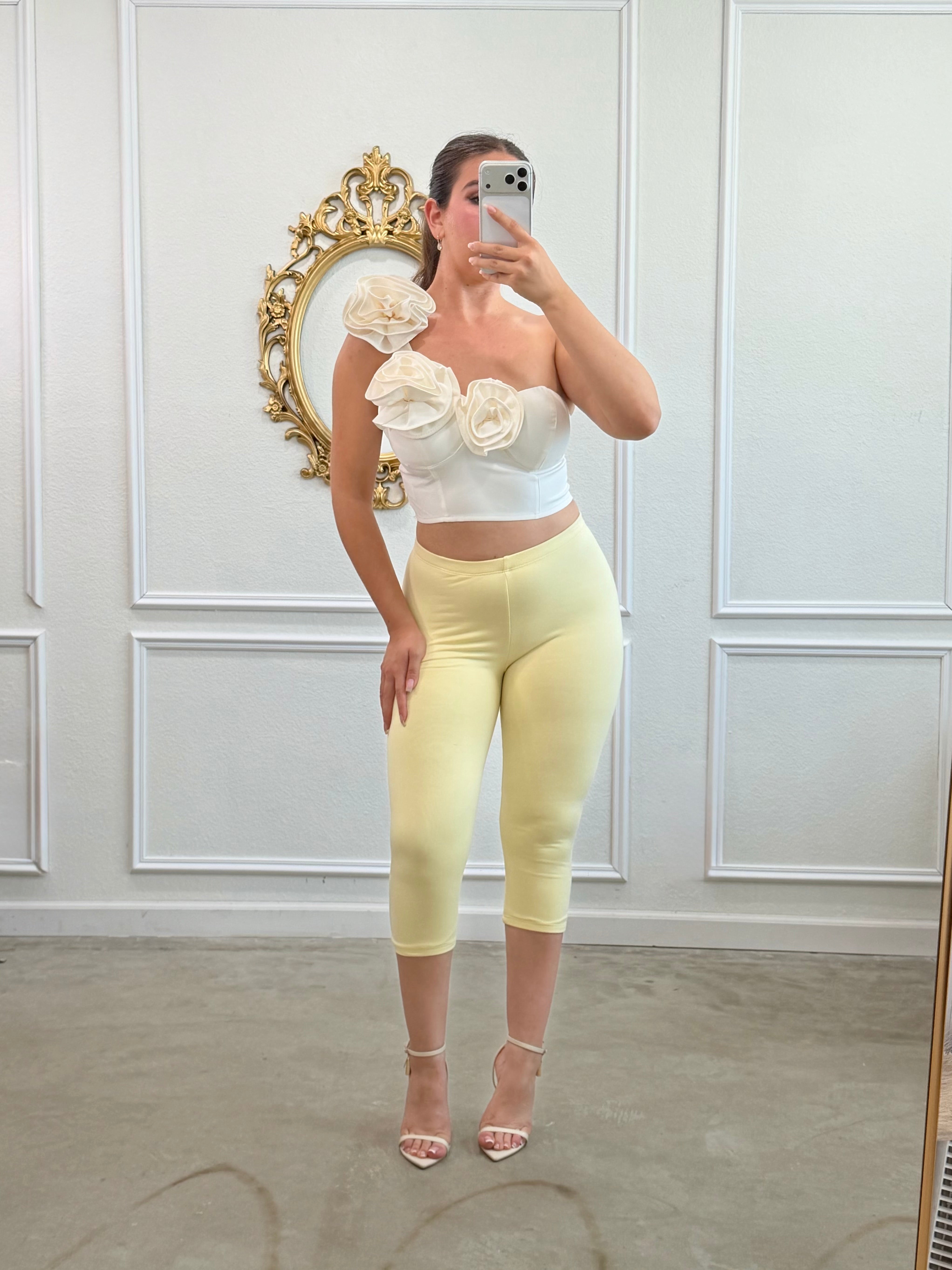 Gardenia One Shoulder Top (White)
