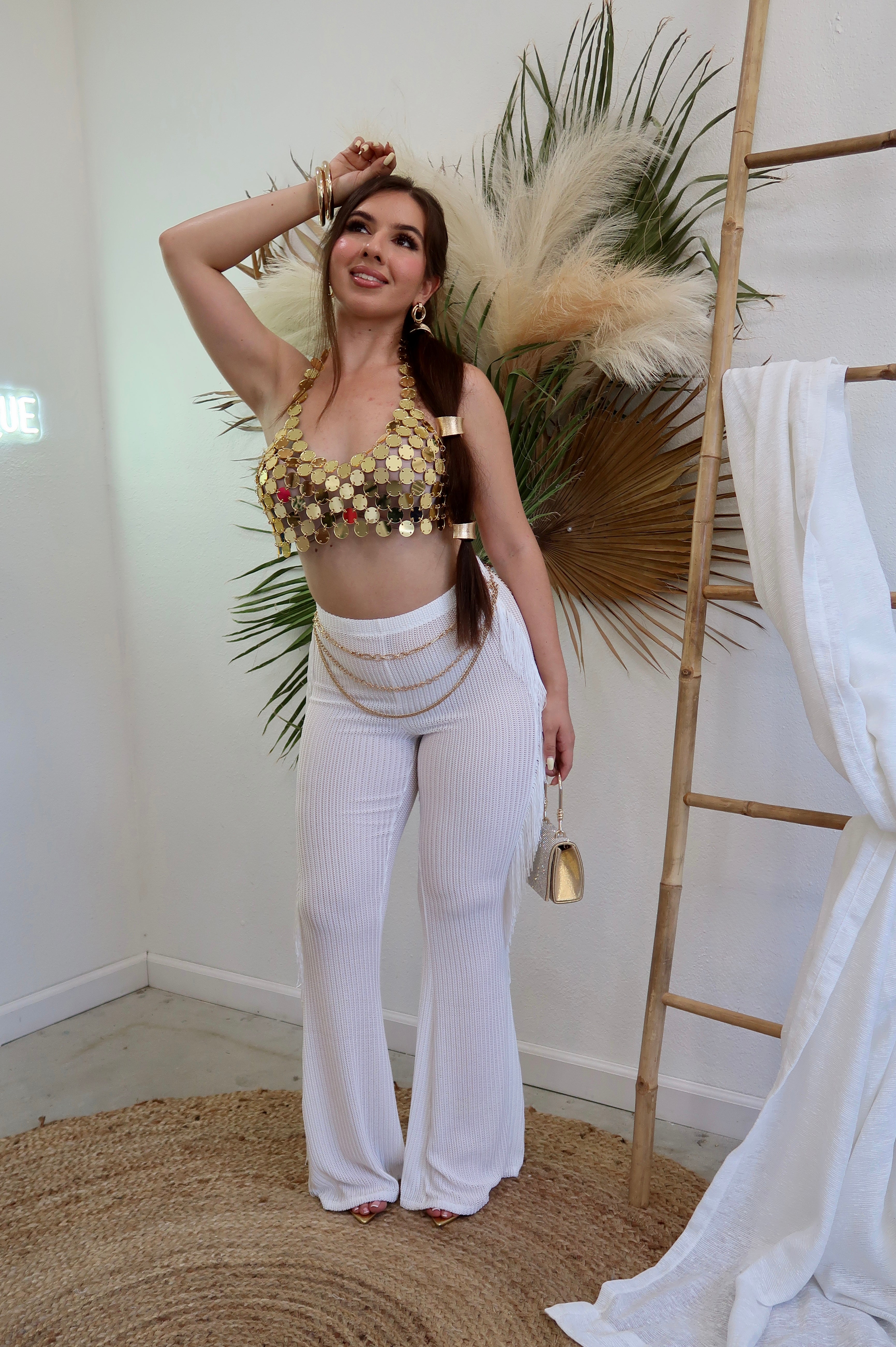 Alani Fringe Flare Coverup Pants