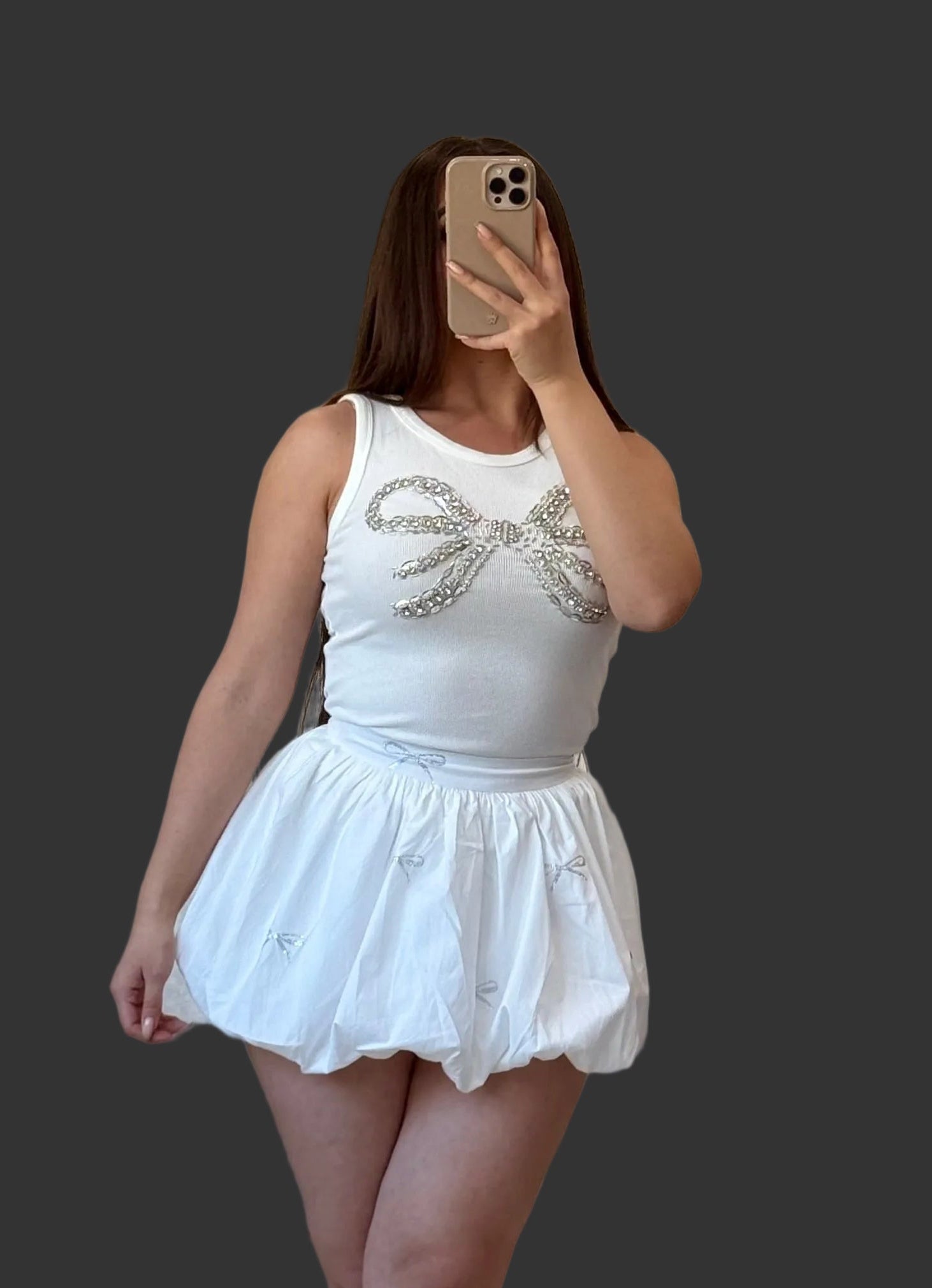 Bowtiful Tank Top (White)