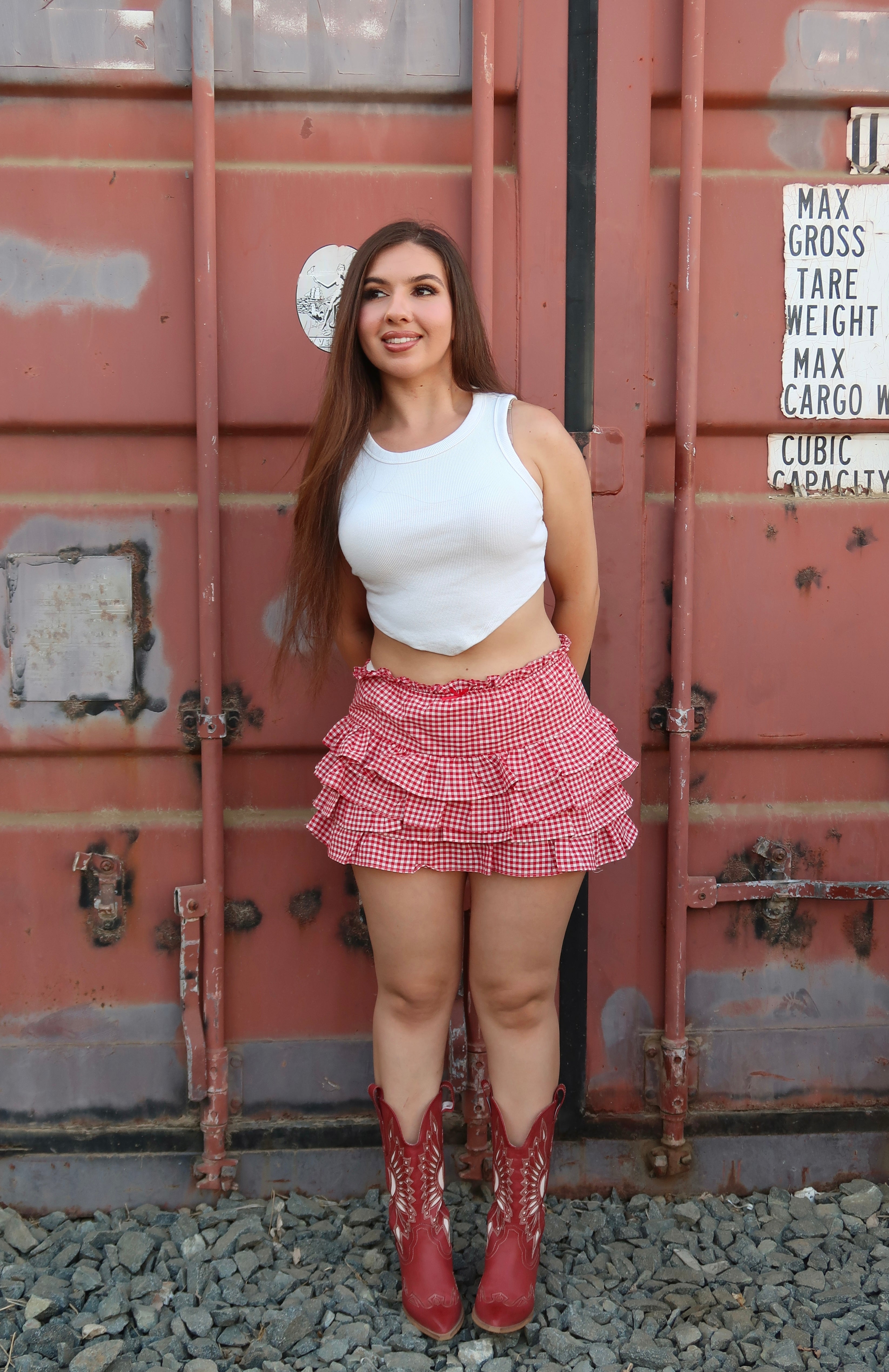 Apple Pie Gingham Mini Skirt