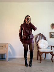 Scarlet Leather Mini Skirt