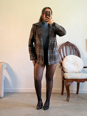 Maine Plaid Wool Blazer Coat