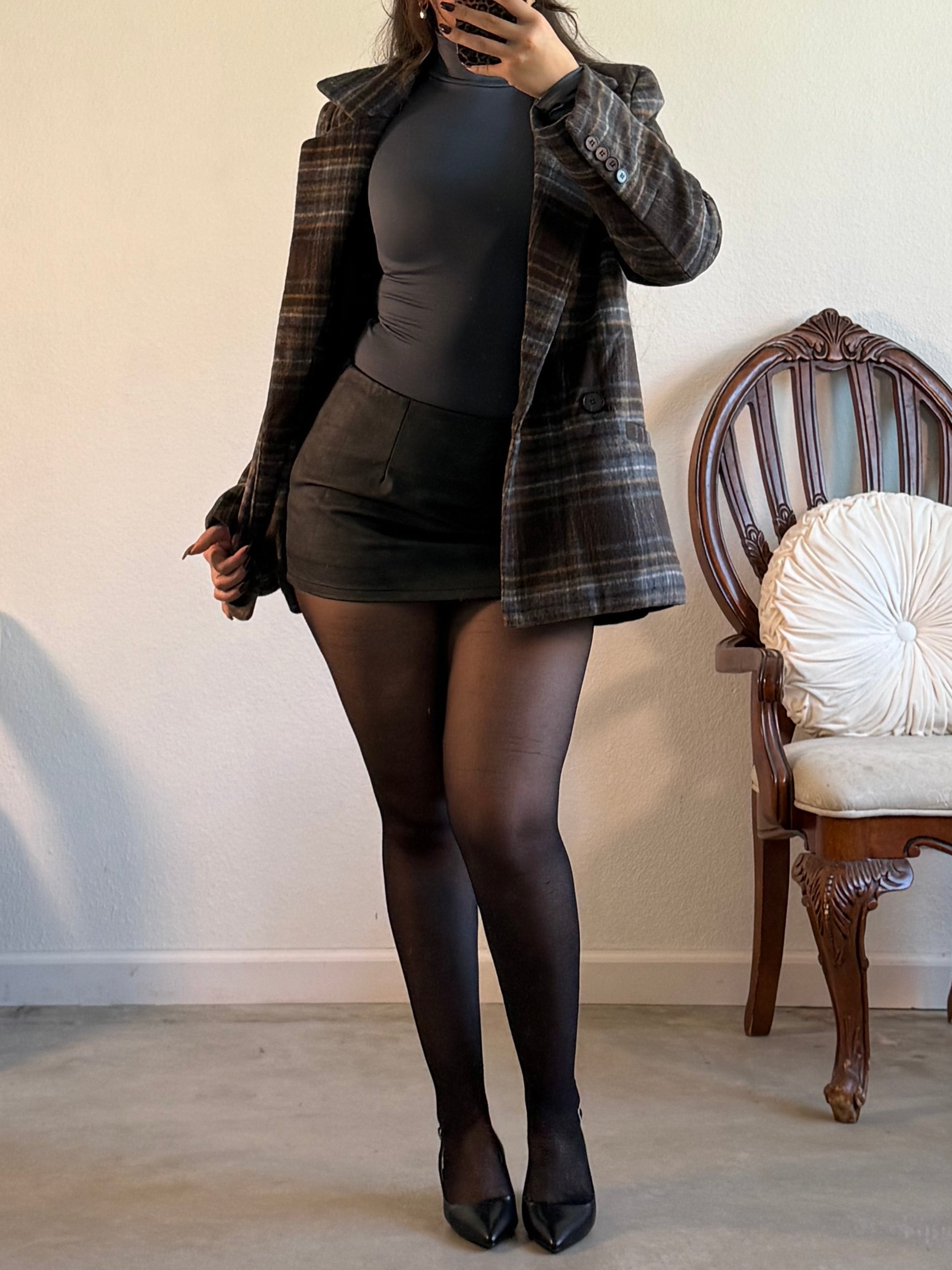Solano Leather Skort (Charcoal)