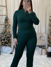 Merida Knit Pant Set (Hunter Green)