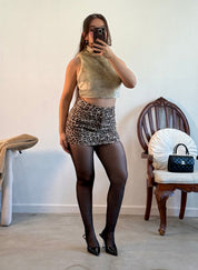 Keisha Leopard Mini Skirt